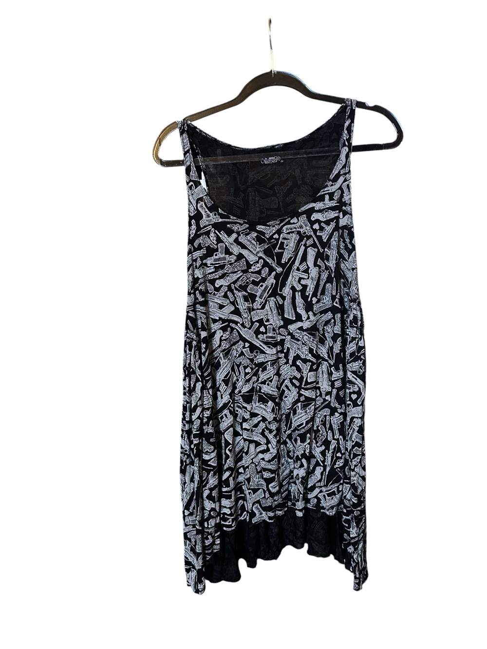 Lauren Moshi Deanna Micro Modal Pew Pew Gun Print Swing Mini dress